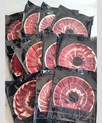 (10 + 1 offerte) x 100 grs de jambon Bellota affiné à GUIJUELO, coupé au couteau