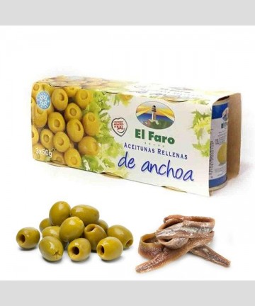 Olives farcies aux anchois (3x120 grs)