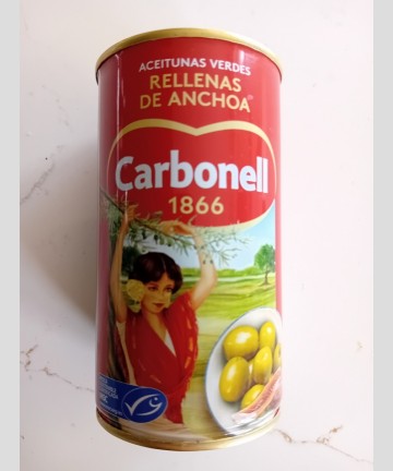 Olives farcies aux anchois 350 grs